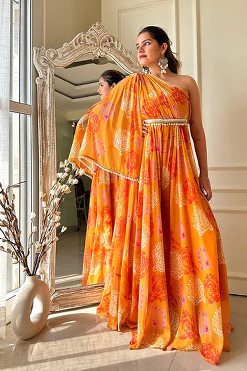 Mahira Yellow Fusion Flared Jumpsuit